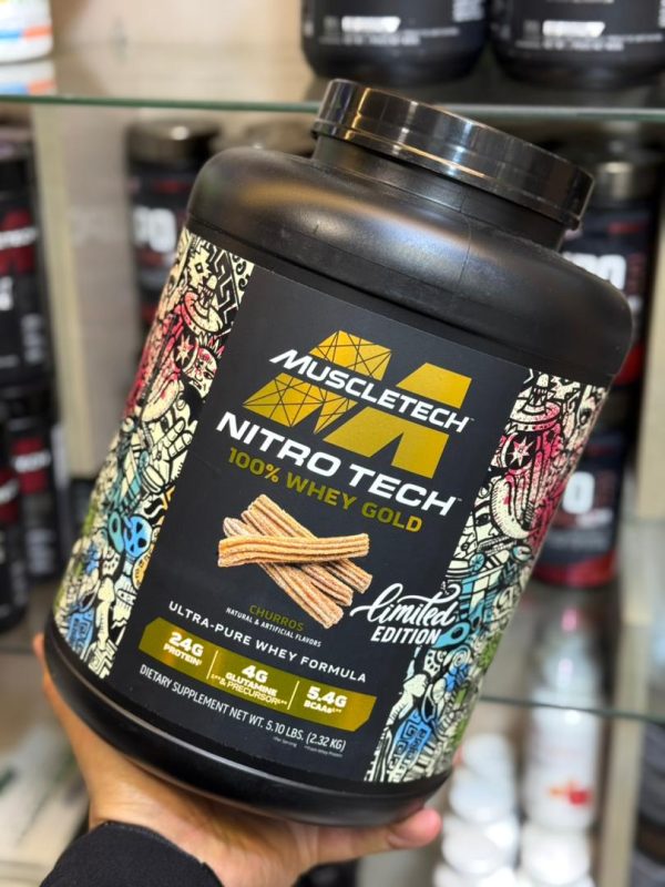 نیترو تچ وی گلد لمیتد ادیشن ماسل تک churros muscletech nitro tech 100 whey gold - تصویر 2