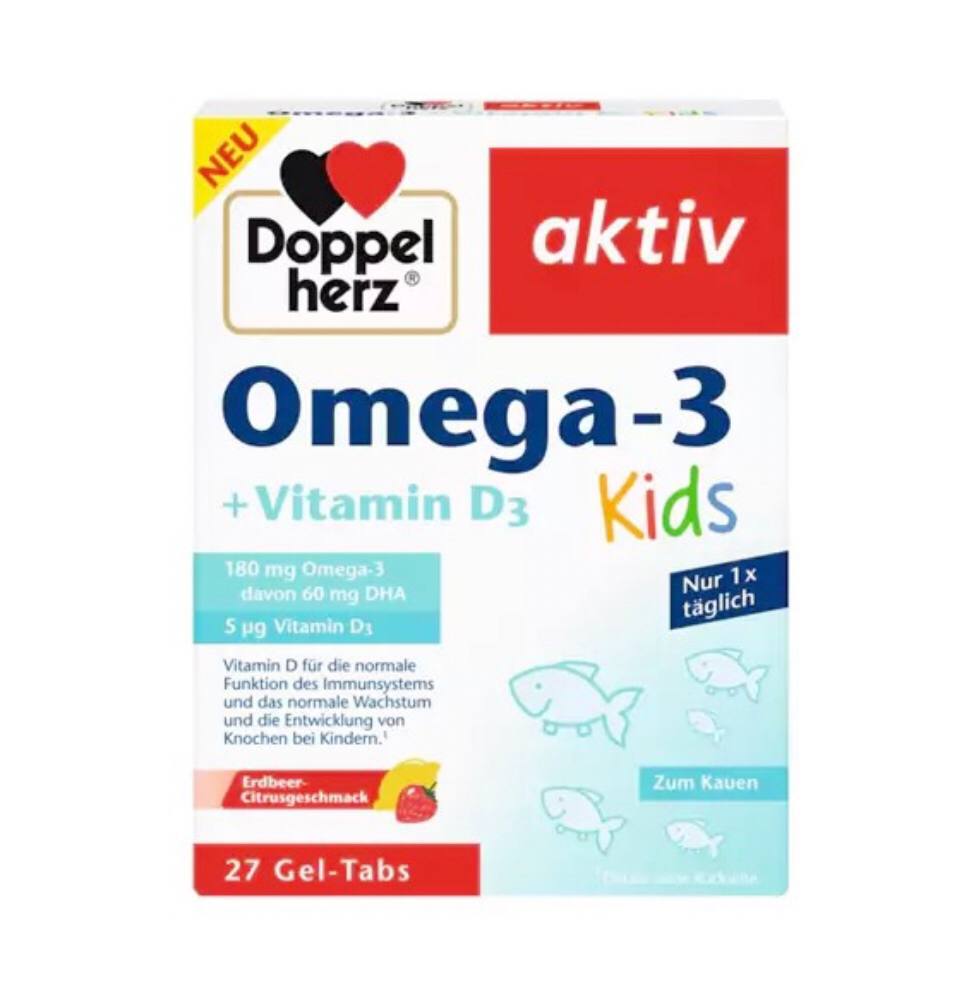مکمل اُمگا 3+ویتامین D3 کودکان داپل هرز | Doppelherz Omega-3 Kids + Vitamin D3